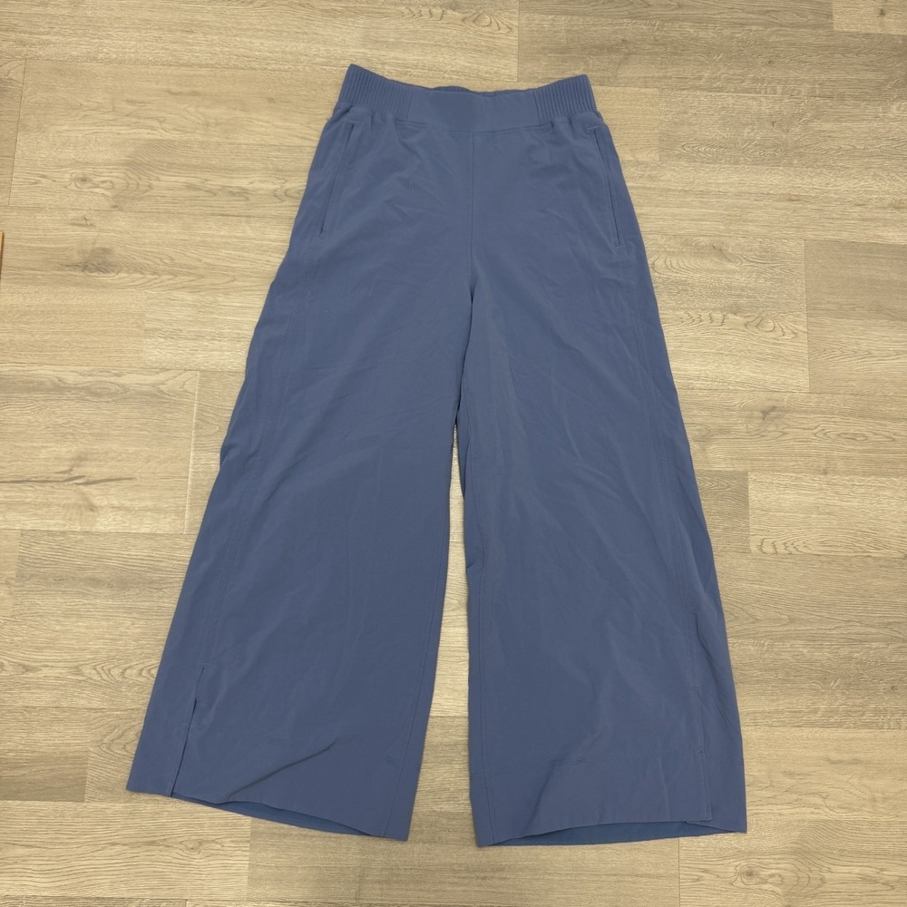 Lululemon Stretch Woven Wide Leg Crop Pants Womens S Blue LW6CNUS
